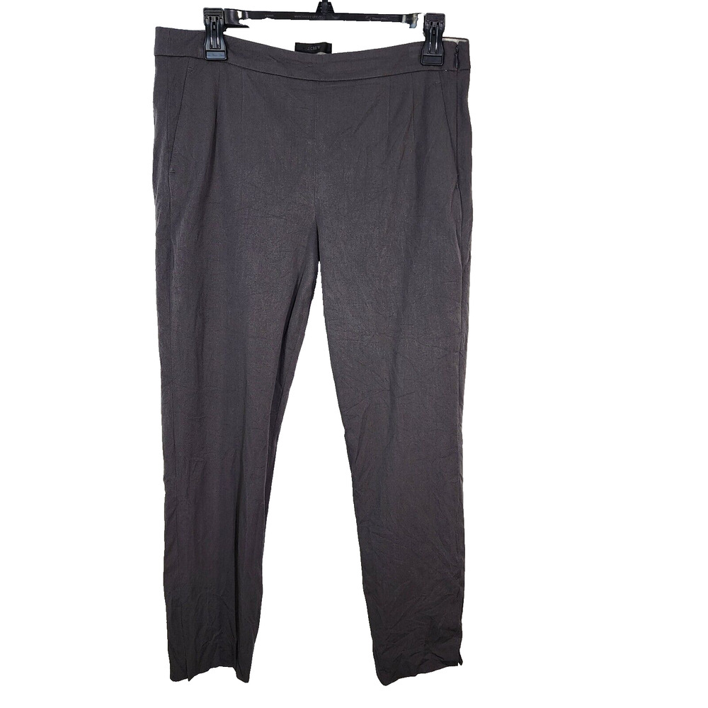 J. Crew Womens Pants Sz 8 Martie Slim Crop Bi Stretch Cotton Side Zip Gray B8521